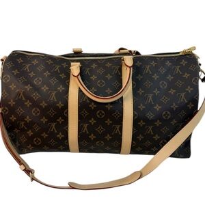 Louis Vuitton Monogram Keepall Bandouliere 50 Microchipped